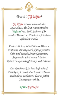 Efsane Cigköfte – Unternehmensgeschichte und Team